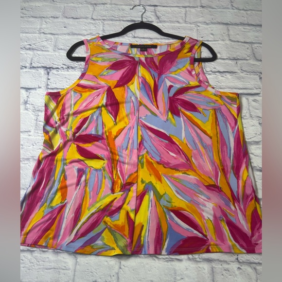 Vibrant Pink and Orange Sleeveless Top with Stretch. Size XL. - Picture 4 of 7